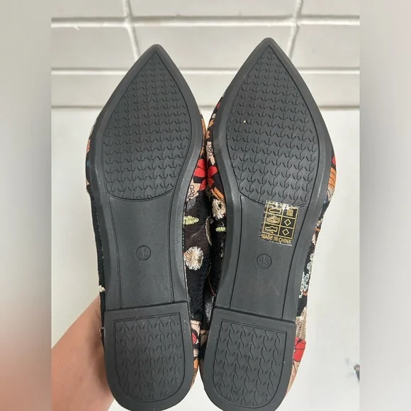 SHEIN Floral Pointed Toe Ballet Flats Cottagecore Balletcore EU 43 Size 10/11 - Picture 11 of 13